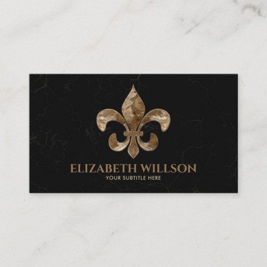 Fleur-de-lis Ornament  Gold Visitekaartje (Voorkant)