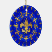 Fleur-de-lis ornament Lapis Lazuli en Gold (Rechts)