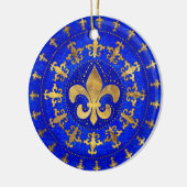 Fleur-de-lis ornament Lapis Lazuli en Gold (Links)