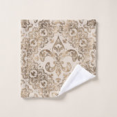 Fleur-de-lis Ornament - pastelgoud Bad Handdoek (Wasdoekje)