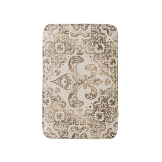 Fleur-de-lis Ornament - pastelgoud Badmat (Voorkant Verticaal)