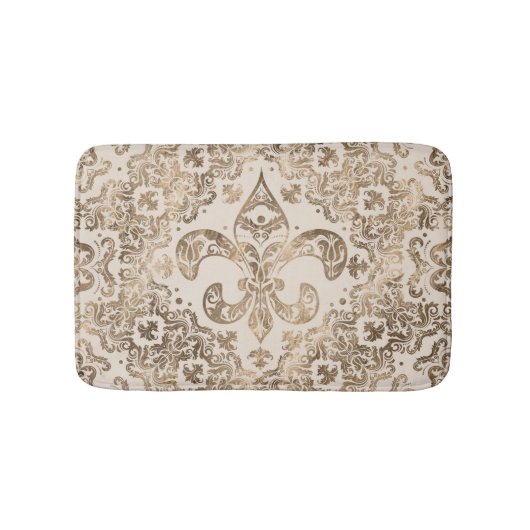 Fleur-de-lis Ornament - pastelgoud Badmat (Voorkant)