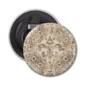 Fleur-de-lis Ornament - pastelgoud Button Flesopener (Voorkant)