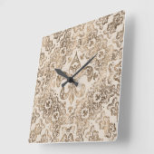 Fleur-de-lis-Ornament - pastelgoud Vierkante Klok (Hoek)