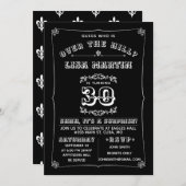 Fleur De Lis Over the Hill Party nodigt uit Kaart (Voorkant / Achterkant)