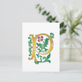 Fleur-de-lis P Monogram Briefkaart (Staand voorkant)