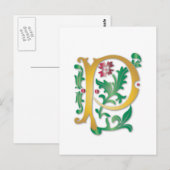 Fleur-de-lis P Monogram Briefkaart (Voorkant / Achterkant)
