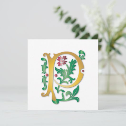 Fleur-de-lis P Monogram Kaart (Staand voorkant)