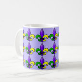 Fleur-de-lis Paars Green Gold Koffiemok (Voorkant links)