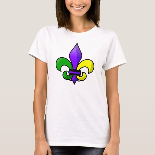 Fleur-de-lis Paars Green Gold T-shirt (Voorkant)