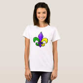 Fleur-de-lis Paars Green Gold T-shirt (Voorkant volledig)