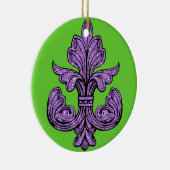 Fleur de lis Paars Keramisch Ornament (Rechts)