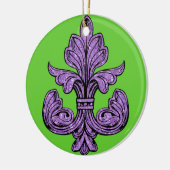 Fleur de lis Paars Keramisch Ornament (Links)
