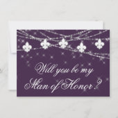 Fleur de Lis Paarse lichten | Vraag het mijn bruid (Voorkant)