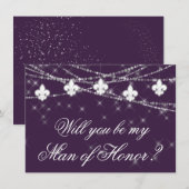 Fleur de Lis Paarse Lichtjes | Vraag Me Mijn Bruid (Voorkant / Achterkant)