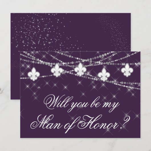 Fleur de Lis Paarse Lichtjes | Vraag Me Mijn Bruid (Voorkant / Achterkant)