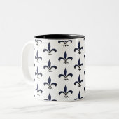Fleur de Lis Painting Pattern Tweekleurige Koffiemok (Voorkant links)