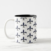 Fleur de Lis Painting Pattern Tweekleurige Koffiemok (Links)