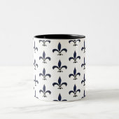 Fleur de Lis Painting Pattern Tweekleurige Koffiemok (Center)