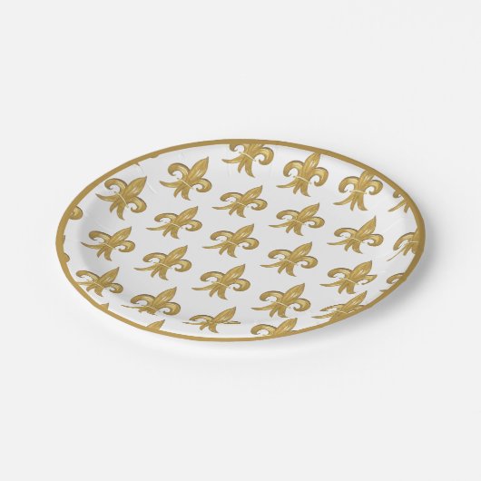 Fleur de lis papieren bordje (Gekanteld)