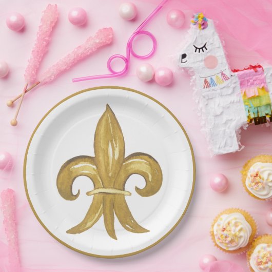 Fleur de lis papieren bordje (Feest)