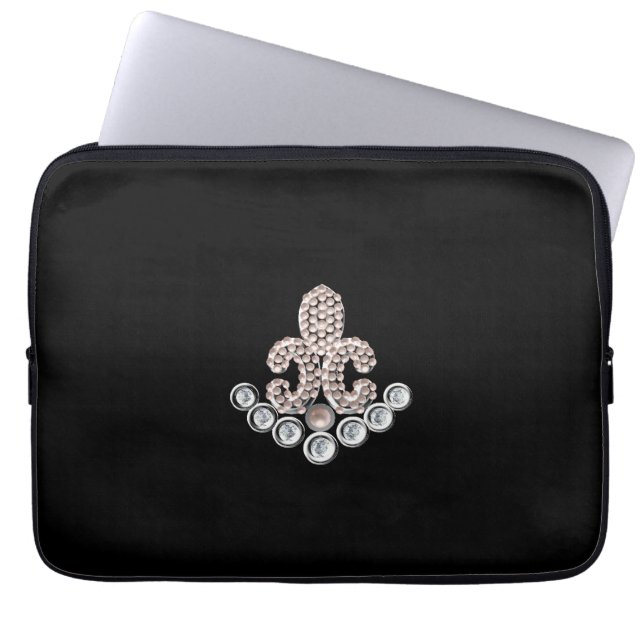 Fleur De Lis-parels Laptop Sleeve (Voorkant)