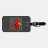 Fleur-de-lis pas het bagagelabel aan (Voorkant horizontaal)