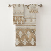 Fleur-de-lis Pastel Gold Bad Handdoek (Insitu)