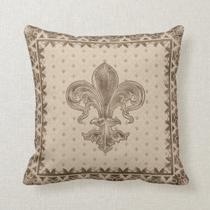Fleur-de-lis - Pastel Gold Kussen