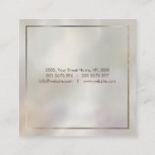 Fleur-de-lis Pastel Gold op parels Vierkante Visitekaartje (Achterkant)