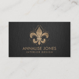 Fleur-de-lis Pastel Gold Visitekaartje