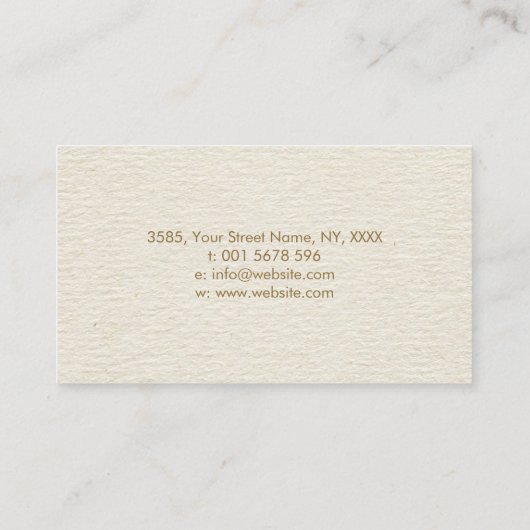 Fleur-de-lis Pastel Gold Visitekaartje (Achterkant)