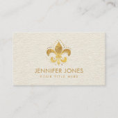 Fleur-de-lis Pastel Goud Visitekaartje (Voorkant)