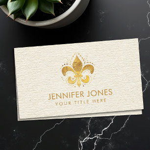 Fleur-de-lis Pastel Goud Visitekaartje
