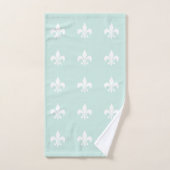 Fleur de Lis Pastel Seafoam Bath Towels Bad Handdoek (Handdoek)