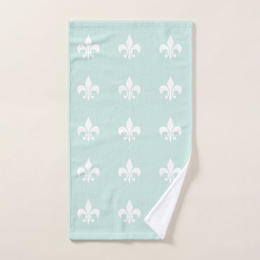 Fleur de Lis Pastel Seafoam Bath Towels Bad Handdoek (Handdoek)