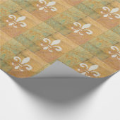 Fleur de Lis Pastel White Cadeaupapier (Hoek)