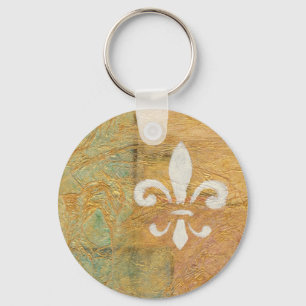 Fleur de Lis Pastel White Sleutelhanger
