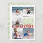 Fleur de lis-patroon Dubbele multifotokaart Feestdagenkaart (Voorkant / Achterkant)