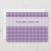 Fleur de Lis patroon feest uitnodiging paars wit (Achterkant)