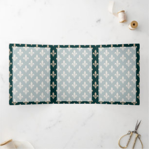 Fleur de Lis Patroon, Frans, Koninklijk, Crème, Gr Drieluik Kaart