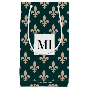 Fleur de Lis Patroon, Frans, Koninklijk, Crème, Gr Klein Cadeauzakje