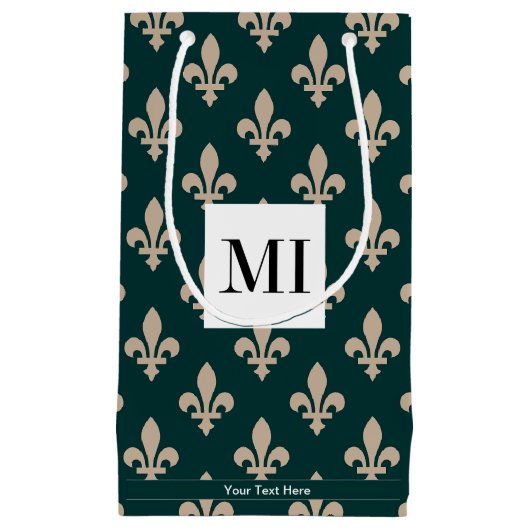 Fleur de Lis Patroon, Frans, Koninklijk, Crème, Gr Klein Cadeauzakje (Voorkant)