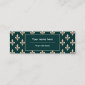 Fleur de Lis Patroon, Frans, Koninklijk, Crème, Gr Mini Visitekaartje (Achterkant)