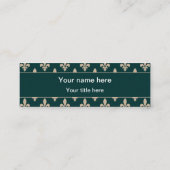 Fleur de Lis Patroon, Frans, Koninklijk, Crème, Gr Mini Visitekaartje (Achterkant)