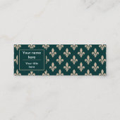 Fleur de Lis Patroon, Frans, Koninklijk, Crème, Gr Mini Visitekaartje (Achterkant)