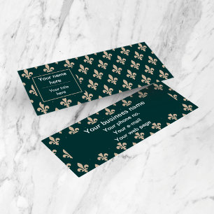 Fleur de Lis Patroon, Frans, Koninklijk, Crème, Gr Mini Visitekaartje
