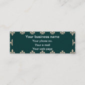 Fleur de Lis Patroon, Frans, Koninklijk, Crème, Gr Mini Visitekaartje (Voorkant)