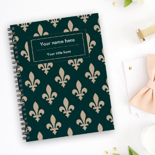 Fleur de Lis Patroon, Frans, Koninklijk, Crème, Gr Notitieboek