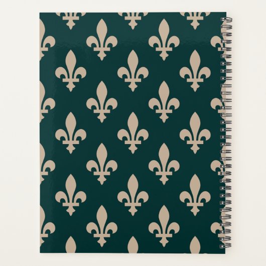 Fleur de Lis Patroon, Frans, Koninklijk, Crème, Gr Planner (Achterkant)